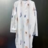Feather Print Button Front Shirt Dress, Casual Long Sleeve Lapel Pocket Dress For Spring & Fall, Women's Clothing