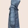 Solid Color Casual Puffer Jacket For Women, Warm Outdoor Winter Sports Hooded Jacket, Women's Clothing