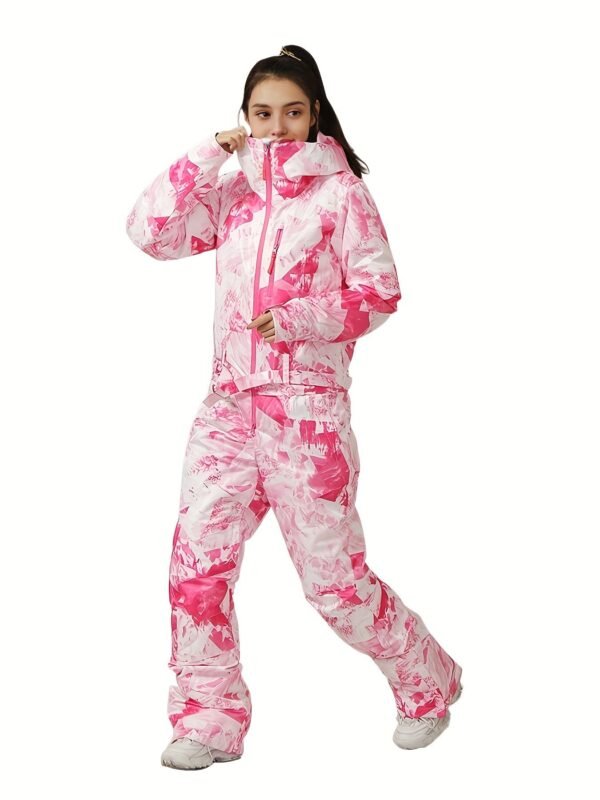 Women's Sport Waterproof Snow Jumpsuit, Winter Outdoor Sports Warm Ski Hooded Suit, Women's Activewear
