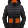 Women's Waterp Resistant Heated Jacket, Long Sleeve Thermal Clothing, USB Electric Heating Coat For Outdoor Camping, Cycling, Fishing, Hiking, Skiing Thermal Wear (Battery Pack Not Included) For Fall & Winter