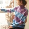Geo Pattern Turtleneck Knitted Pullover Sweater, Casual Long Sleeve Top For Fall & Winter, Women's Clothing