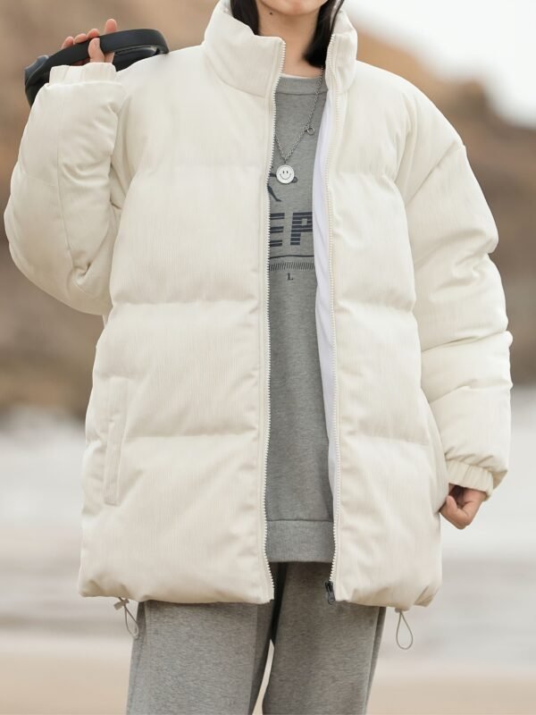 Women's Casual Versatile Warm Stand Collar Puffer Jacket, Winter Sports Outdoor Coat, Women's Clothing