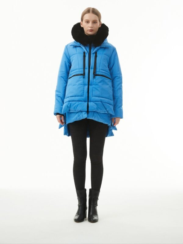 Women's Warm Winter Waterproof Hooded Puffer Jacket, Thicken Fleece Lined Jacket With Removable Faux Fur Trim, Women's Clothing