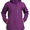 Solid Color Thermal Windproof Hooded Jacket, Zipper Pocket Waterproof Warm Jacket Coat For Fall & Winter, Women's Clothing