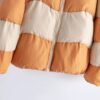 Color Block Puffer Jacket For Women, Stand Collar Warn Winter Sports Jacket, Women's Activewear