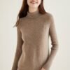 100% Merino Wool Sweater, Thermal Casual Long Sleeve Sweater For Winter & Fall, Women's Clothing