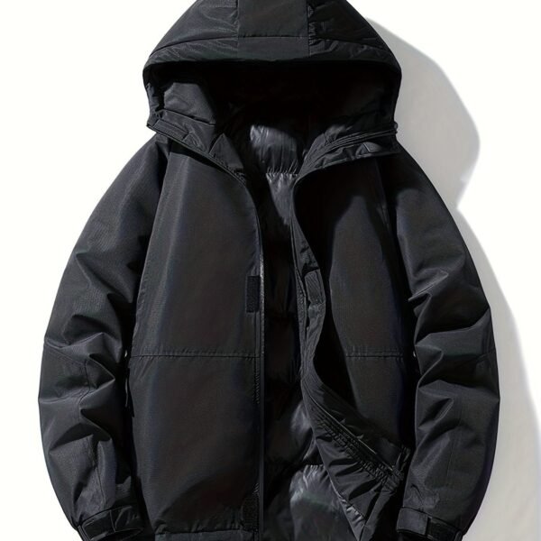 Color Block Trendy Winter Outdoor Sports Jacket, Waterproof Windproof Spliced Hooded Warm Coat, Women's Clothing