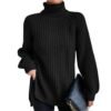 Turtleneck Fashion Women Sweater Knitted Slim Top Fashion Leisure Sweaters Ladies Pullovers Knitwear