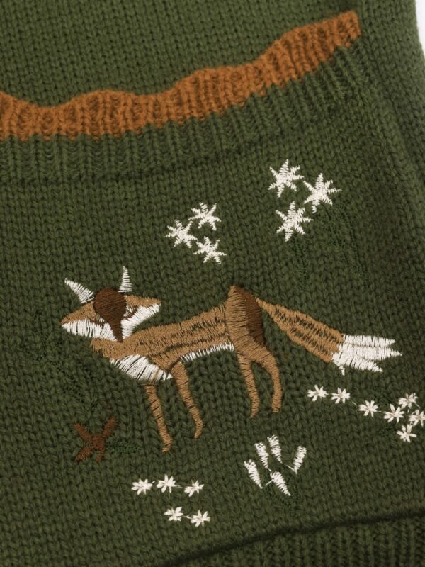 Button Front Embroidered Cardigan, Long Sleeve Cardigan For Fall & Winter, Women's Clothing