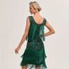 Sequin Fringe Decor Tank Dress, Vintage Sleeveless Flapper Tank Dress For Party & Banquet, Women's Clothing