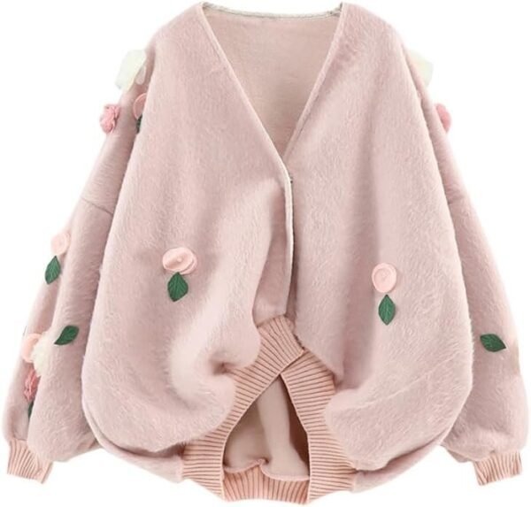 512WxTkZyYL._AC_SL1020.jpg Women Autumn/Winter Vintage Romantic Korean Fashion Plush Pullovers Mori Girl Knitwears Elegant Aesthetic Sweater Thick