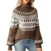 Turtleneck Batwing Sleeves Knitted Sweaters for Women Crochet Retro Baggy Soft Cozy Short Sweater