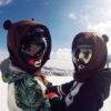 Cute Animal Ski Balaclava Plush Snowboard Face Warmer Mask Winter Snow Sports Accessories Hat Kawaii Snowboard Gear