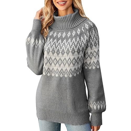 Turtleneck Batwing Sleeves Knitted Sweaters for Women Crochet Retro Baggy Soft Cozy Short Sweater