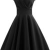 51Qu4QZStZL._AC_SL1500.jpg Women's Dress The Population Sexy Solid Color V-Neck Short Sleeve Dress Evening Prom Cocktail Dresses, S-2XL