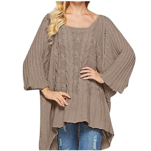 51TOcK7Cu0L.jpg Fall Sweater Women's Knitwear Crewneck Long Sleevel Shawl Cape Sweater 2023 Fashion Pullover Sweater