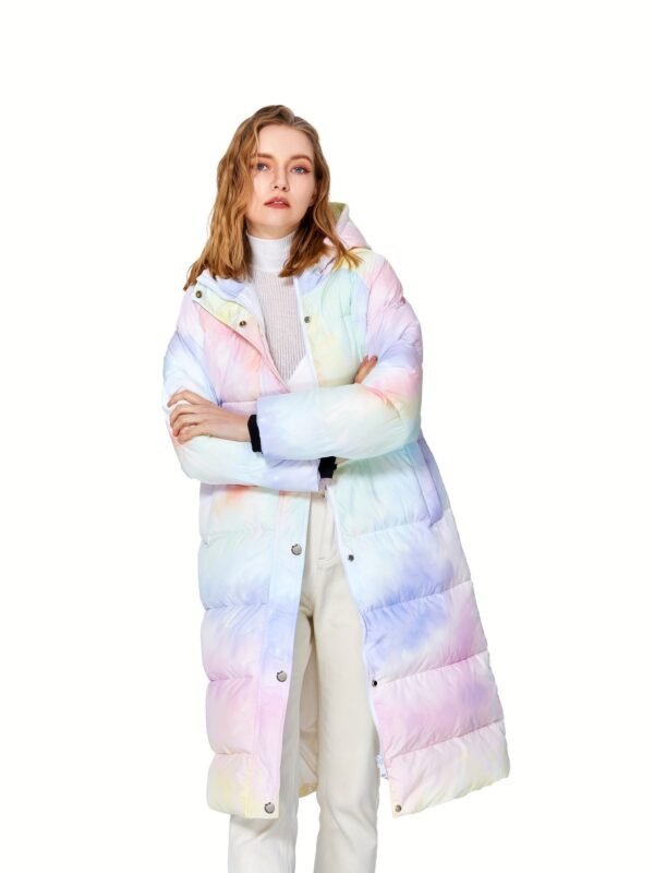 Colorful Print Puffer Jacket For Women, Fashion Warm Winter Down Jacket, Women's Activewear