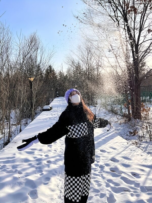 Ski Suit, Checkered Windproof Waterproof Ski Top & Ski Pants Suit, Women's Activewear