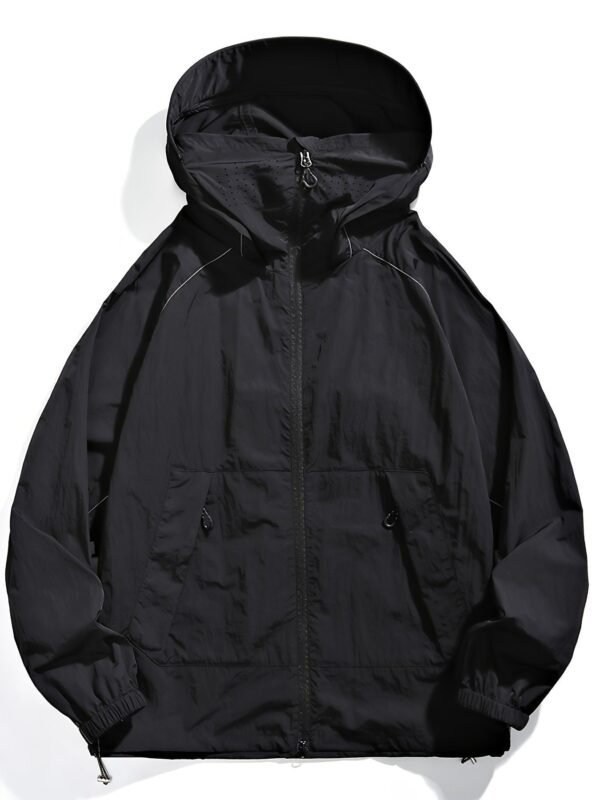 Women's Lightweight Breathable Hooded Sun Protection Jacket, Outdoor Casual Solid Color Beach Cover Up Coat