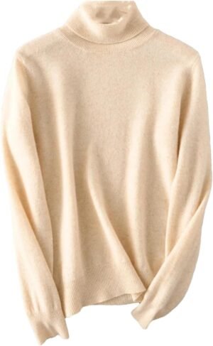 Women Turtleneck Sweater Merino Wool Knitted Pullover Autumn Winter Fashion Warm Knitwears
