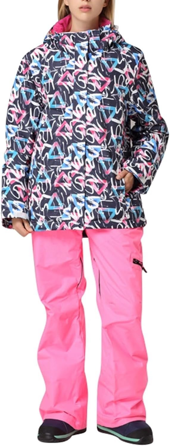 Women's Ski Suit Waterproof Women's Ski Wear Windproof Warm Adult Hardshell Climbing Wear Outdoor Ski Wear Suit