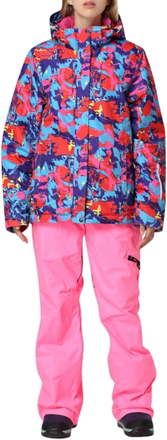 Women's Ski Suit Waterproof Women's Ski Wear Windproof Warm Adult Hardshell Climbing Wear Outdoor Ski Wear Suit