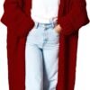 Fashion Women Sweaters Autumn Winter Solid Knitted Cardigan Medium Long Sweater Coat Women Knitwears