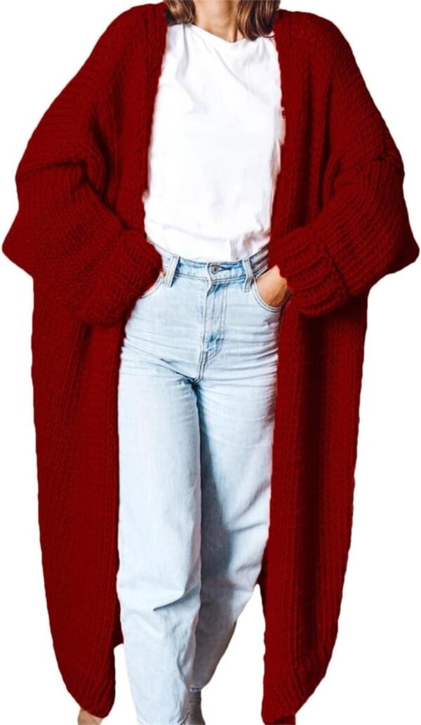 Fashion Women Sweaters Autumn Winter Solid Knitted Cardigan Medium Long Sweater Coat Women Knitwears