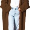 Fashion Women Sweaters Autumn Winter Solid Knitted Cardigan Medium Long Sweater Coat Women Knitwears