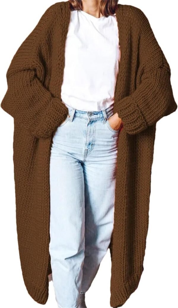 Fashion Women Sweaters Autumn Winter Solid Knitted Cardigan Medium Long Sweater Coat Women Knitwears