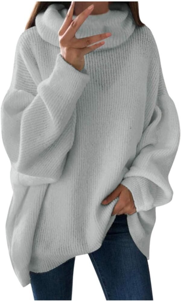 61dR0Ru-82L._AC_SL1500.jpg plus Size Fall Jackets for Women Women's Casual Solid Pocket Knitted O-Neck Shoulder Knitwear Sweater Fashion Top