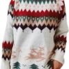 COSKTIARL Women's Long Sleeve Sweater - Christmas Pullovers Sweater Women Fashion Knitwear Warm Long Sleeve Casual Harajuku