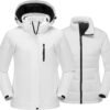 Women's 3 in 1 Ski Jacket Mountain Waterproof Windproof Winter Snow Coat Hike Snowboarding Jackets Hooded Warm Raincoat