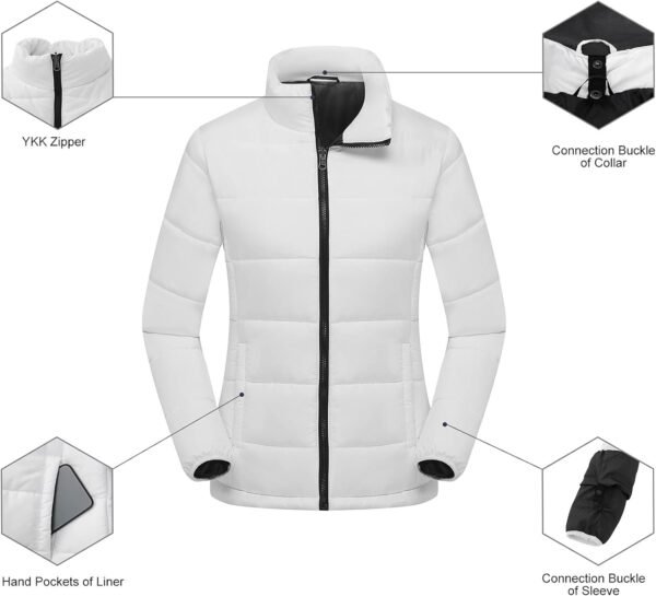 Women's 3 in 1 Ski Jacket Mountain Waterproof Windproof Winter Snow Coat Hike Snowboarding Jackets Hooded Warm Raincoat
