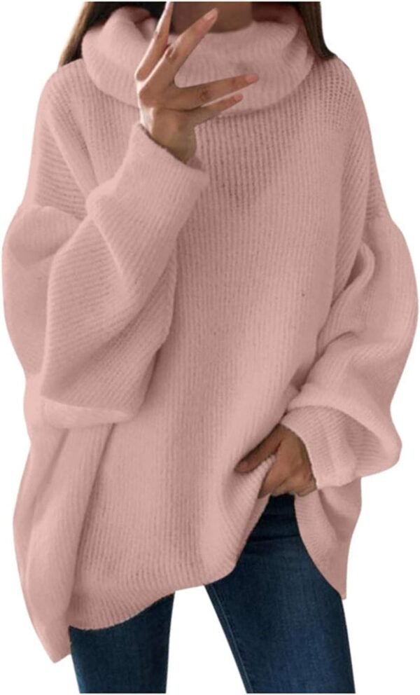 61s0Ze6wloL._AC_SL1500.jpg plus Size Fall Jackets for Women Women's Casual Solid Pocket Knitted O-Neck Shoulder Knitwear Sweater Fashion Top