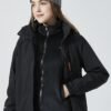 Women's Outdoor Sport Jacket, Solid Color Zipper Up Fleece Warm Winter Ski Hooded Jacket, Women's Clothing