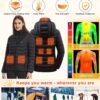 Women's Waterp Resistant Heated Jacket, Long Sleeve Thermal Clothing, USB Electric Heating Coat For Outdoor Camping, Cycling, Fishing, Hiking, Skiing Thermal Wear (Battery Pack Not Included) For Fall & Winter