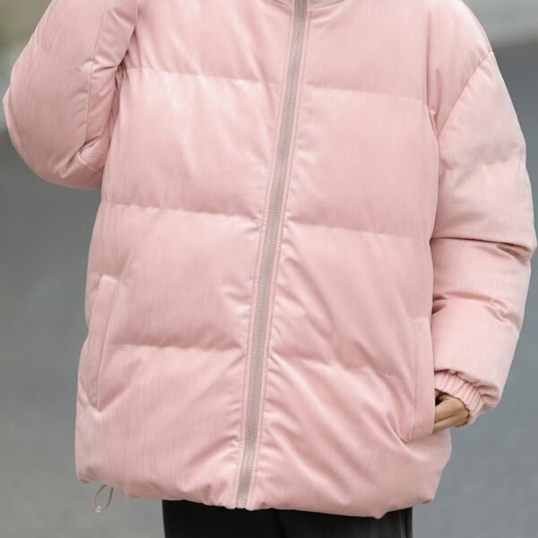 Women's Casual Versatile Warm Stand Collar Puffer Jacket, Winter Sports Outdoor Coat, Women's Clothing