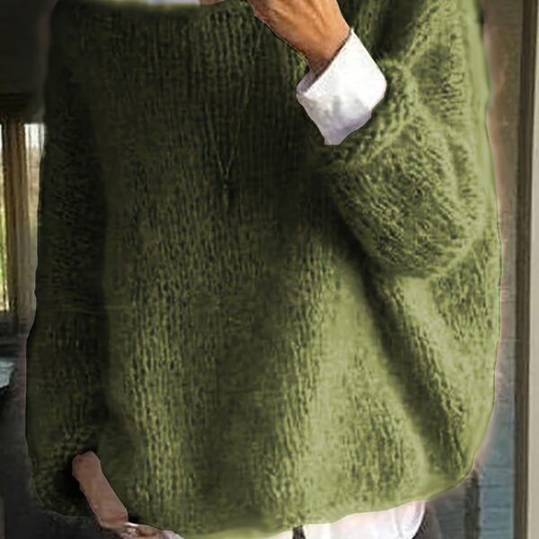 Solid Boat Neck Pullover Sweater, Casual Long Sleeve Drop Shoulder Loose Sweater, Women's Clothing