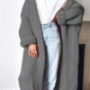 Fashion Women Sweaters Autumn Winter Solid Knitted Cardigan Medium Long Sweater Coat Women Knitwears