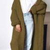 Fashion Women Sweaters Autumn Winter Solid Knitted Cardigan Medium Long Sweater Coat Women Knitwears