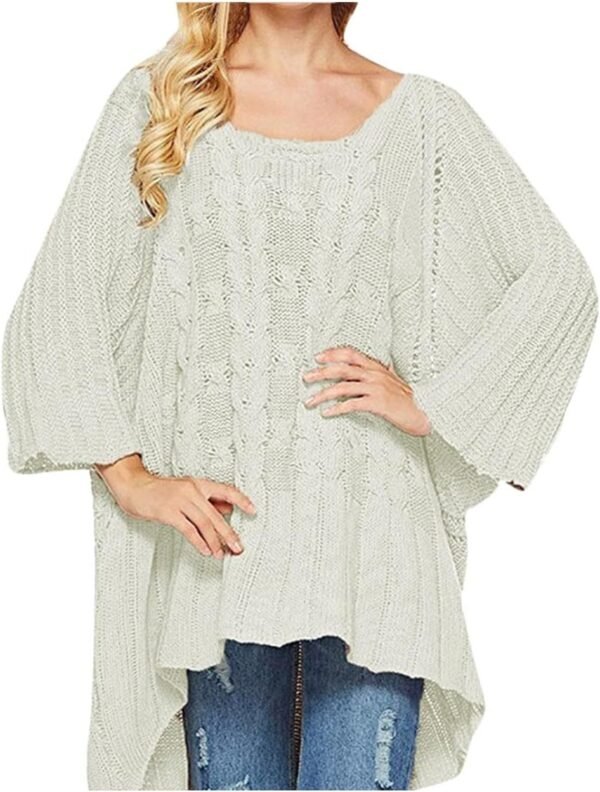 71M0ggSn9LL._AC_SL1500.jpg Fall Sweater Women's Knitwear Crewneck Long Sleevel Shawl Cape Sweater 2023 Fashion Pullover Sweater