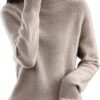 Womens Turtlenck Sweaters Solid Color Thermal Classic Knitwear for Women Fall Winter Leisure Undershirts Sweaters