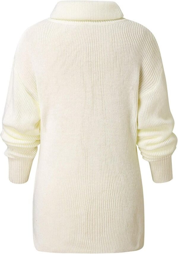 71YEGNM8cOL._AC_SL1500.jpg plus Size Fall Jackets for Women Women's Casual Solid Pocket Knitted O-Neck Shoulder Knitwear Sweater Fashion Top