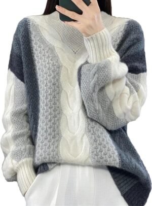 Women Winter Sweater Thick O-Neck Pullover Merino Wool Fashion Female Cashmere Knitwear Tops