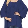71n1H-LZxFL._AC_SL1500.jpg Fall Sweater Women's Knitwear Crewneck Long Sleevel Shawl Cape Sweater 2023 Fashion Pullover Sweater