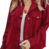 766dab49684dd8c3810eed58461a96e1.jpg Solid Button Front Jacket, Casual Long Sleeve Zipper Versatile Outerwear, Women's Clothing