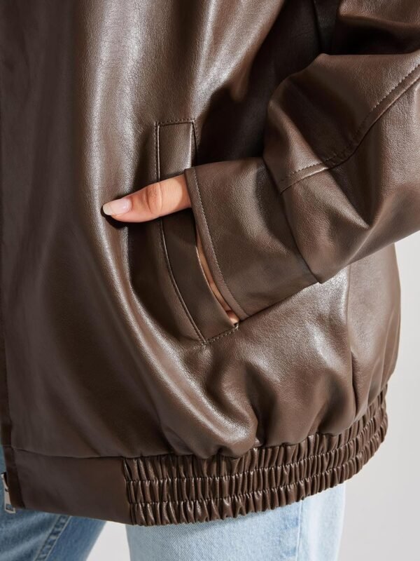 Trendy Queen Women's Leather Jackets Oversized Faux Motorcycle Plus Size Moto Biker Coat Fall Outfits Fashion Clothes 2023