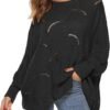 Women Batwing Sleeve Oversized Sweater Crewneck Loose Knit Jumper Casual Comfy Pullover Sweaters Fashion Knitwear