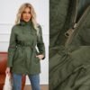 Women's Ligtweight Jackets Anorak Utility Drawstring Waist Hoodie Zip Up Fall Casual Coat with Pockets